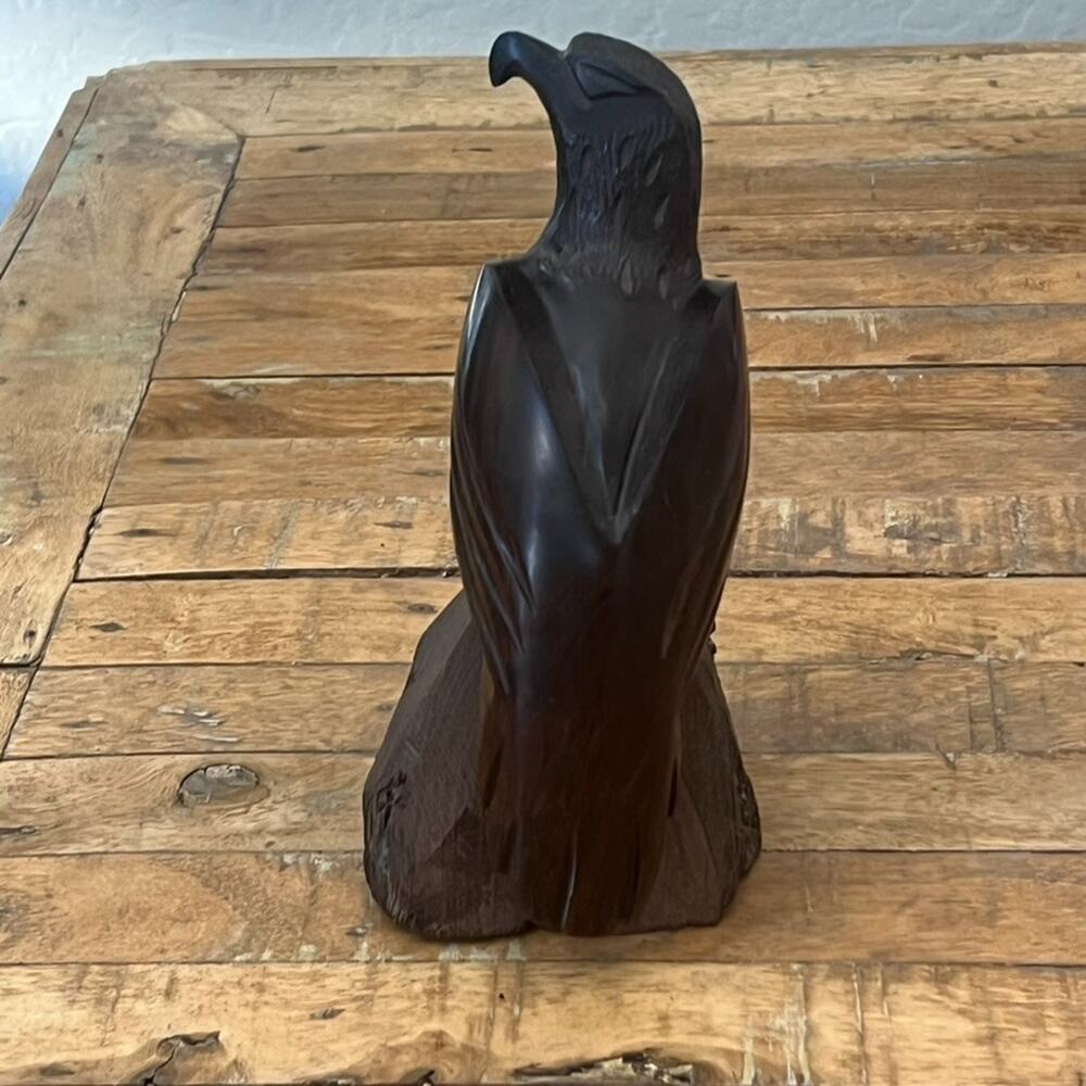 Hand-Carved Brown Eagle Figurine - Home Accents Decor